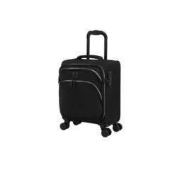 IT Luggage Trinary - 4pc Set (Black) -Suitcase Sales 2024 32909 UK12 2875 08BlackSSFrontpanel15in