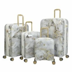 IT Luggage Sheen - 4pc Set (Gold Greyscale Marble) -Suitcase Sales 2024 32980 UK16 2269B08GoldgreyscalemarbleSSFrontpanelset2