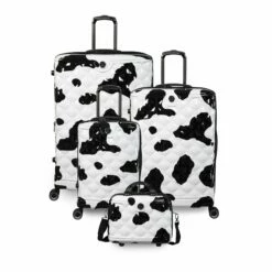 IT Luggage Indulging - Medium Plus (Moo Cow Print) -Suitcase Sales 2024 33198 UK16 3039A08Moocowblack whiterepeatprintSSFrontpaneldirectlyset6 6e5acb9e 1e74 40f6 882a 78663a8f6b36