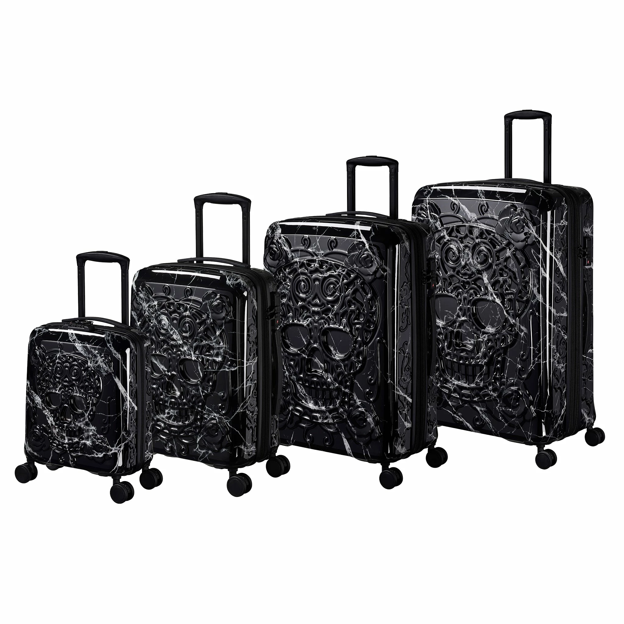 IT Luggage Candy Calavera - 4pc Set (Black Marble) 3 IT Luggage Candy Calavera - 4pc Set (Black Marble)