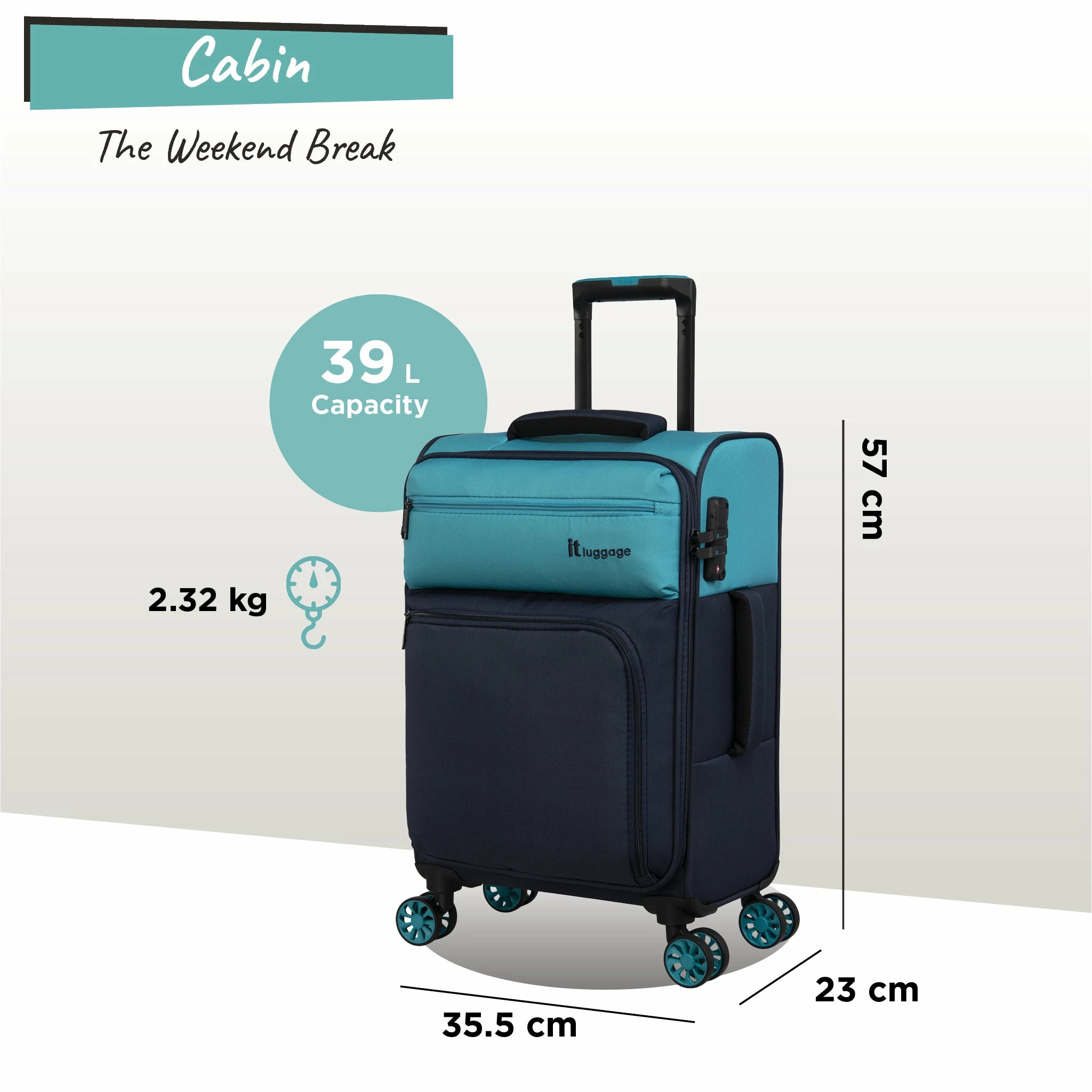 IT Luggage Duo-Tone - Cabin (Capri Breeze / Dress Blues) 10 IT Luggage Duo-Tone - Cabin (Capri Breeze / Dress Blues) - Image 8