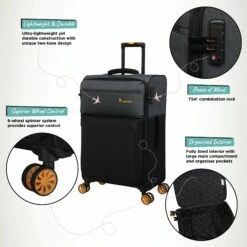 Duo-Tone - Medium (Pewter & Black) -Suitcase Sales 2024 Duo Tone Med Black Infographic