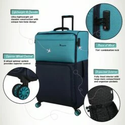 Duo-Tone - Extra Large (Capri Breeze / Dress Blues) -Suitcase Sales 2024 Duo Tone XLarge Capri Infographic