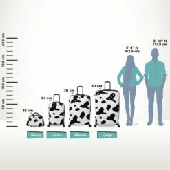 IT Luggage Indulging - Cabin (Moo Cow Print) -Suitcase Sales 2024 Indulging Moo Relative Size
