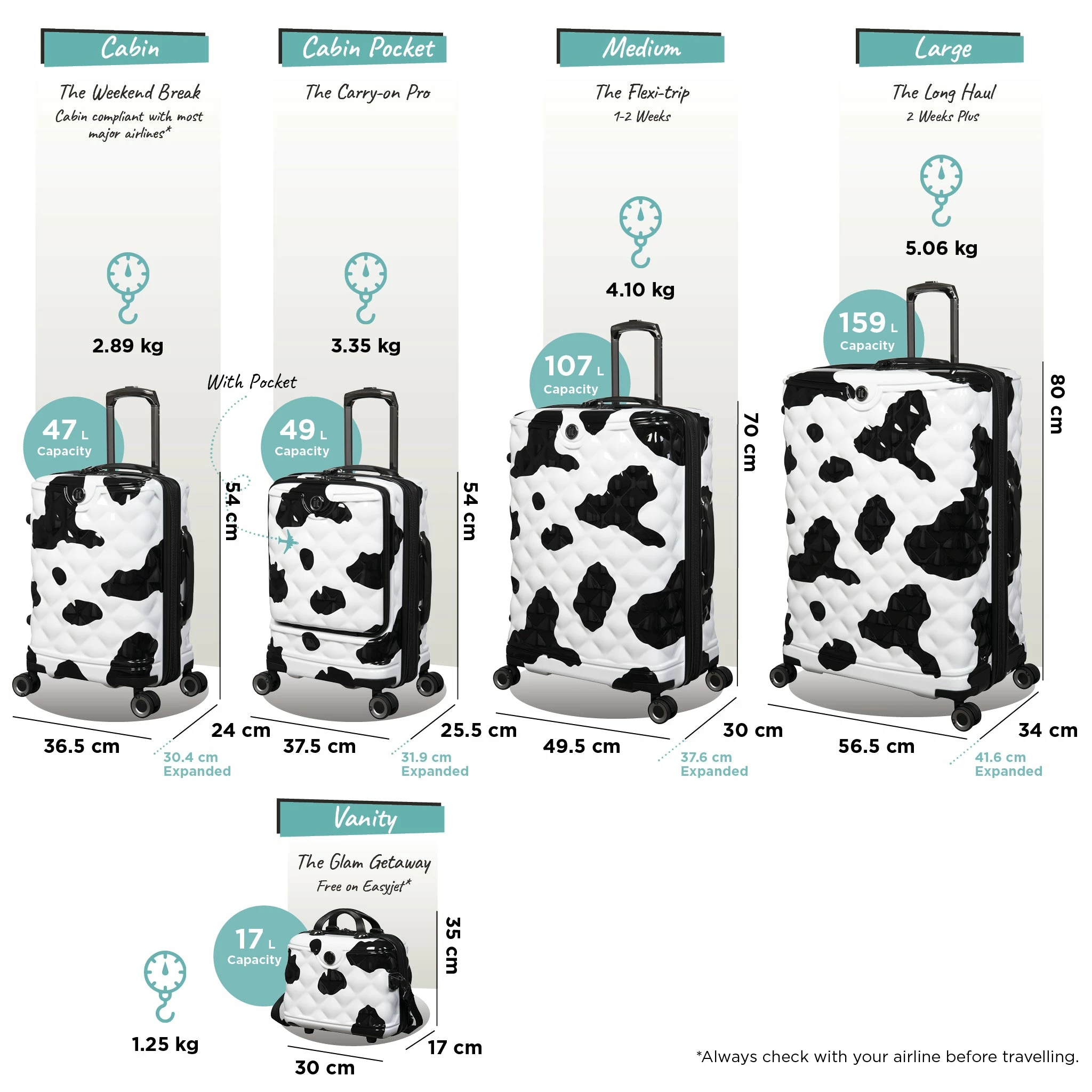 IT Luggage Indulging - Large (Moo Cow Print) 16 IT Luggage Indulging - Large (Moo Cow Print) - Image 14