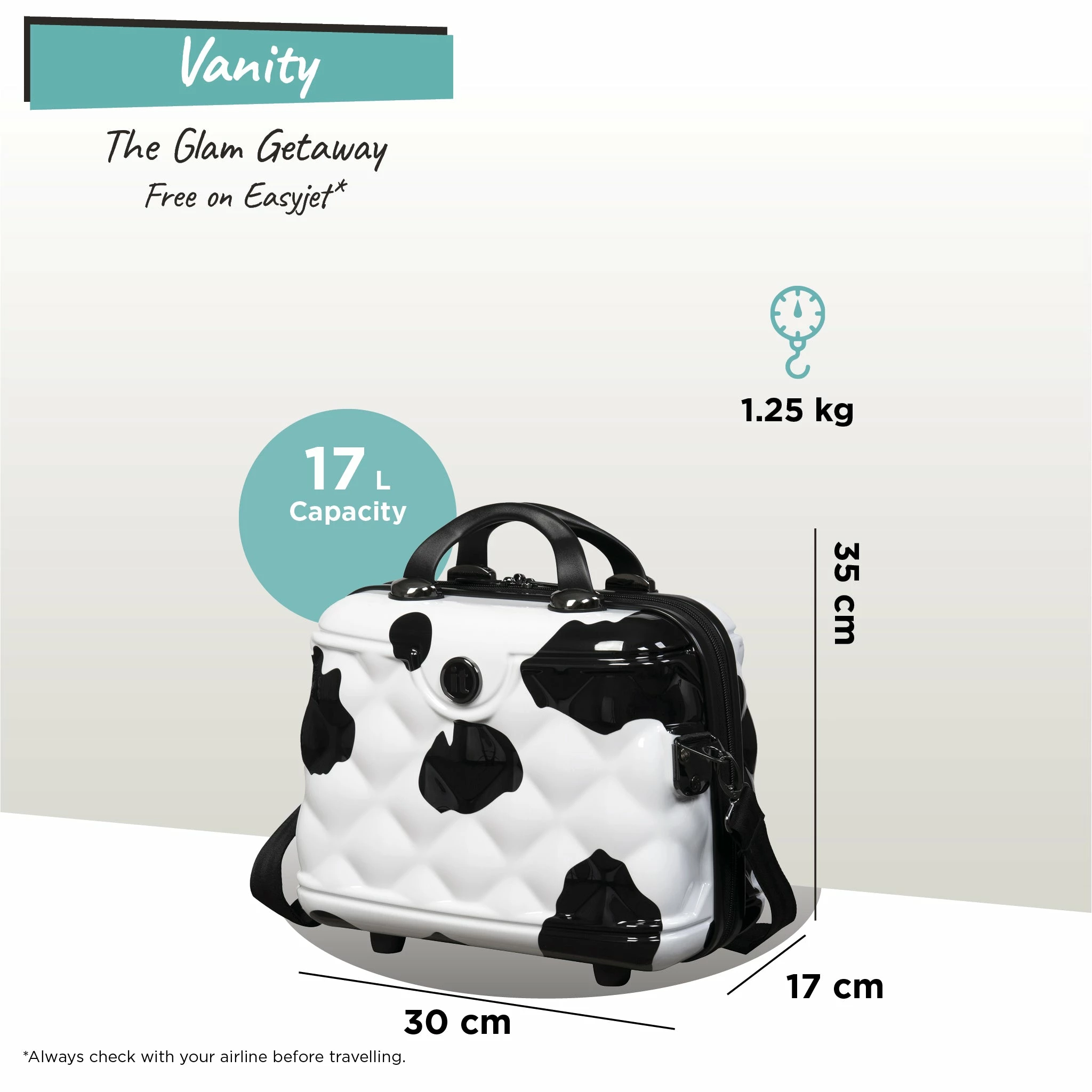 IT Luggage Indulging - Vanity Case (Moo Cow Print) 4 IT Luggage Indulging - Vanity Case (Moo Cow Print) - Image 2