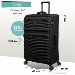 IT Luggage Precursor - Large (Black) -Suitcase Sales 2024 Precursor Large black dims weights