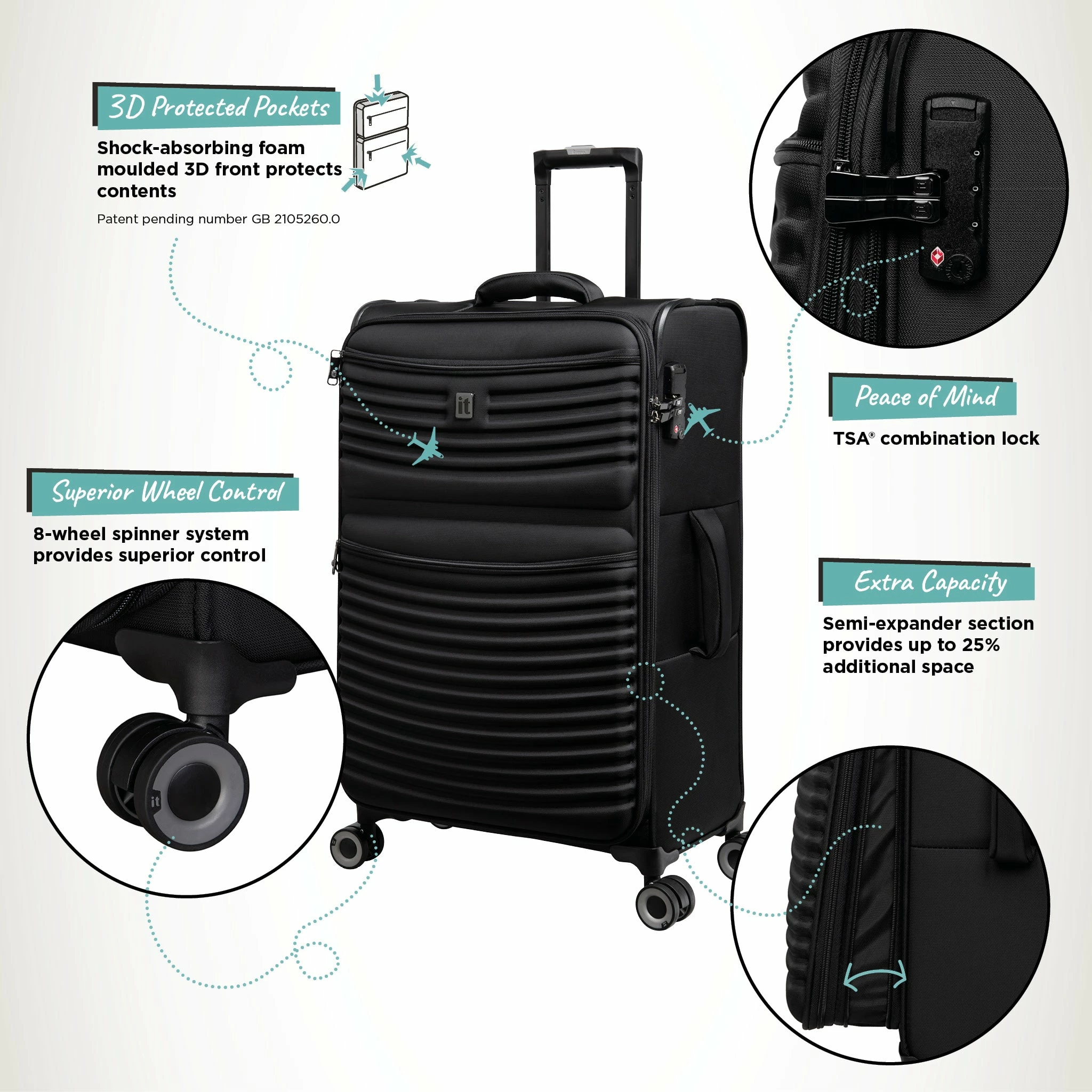 IT Luggage Precursor - Medium Plus (Black) 5 IT Luggage Precursor - Medium Plus (Black) - Image 3