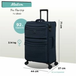 IT Luggage Precursor - Medium Plus (Dress Blues) -Suitcase Sales 2024 Precursor Med blue dims weights