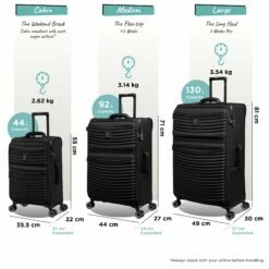 IT Luggage Precursor - Large (Black) -Suitcase Sales 2024 Precursor set black dims weights f81e55cb 1097 4ccb 9f24 72a251844bca