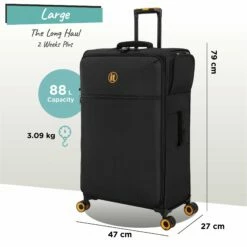 Simultaneous - Large (Black) -Suitcase Sales 2024 Simultaneous Large Blk dims weights