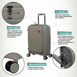 IT Luggage Spontaneous II - Cabin With Pocket (Feather Grey) -Suitcase Sales 2024 Spontaneous Cabin Pocket Feather Infographic 6d6f967c 6699 46b0 937b 427e64754520