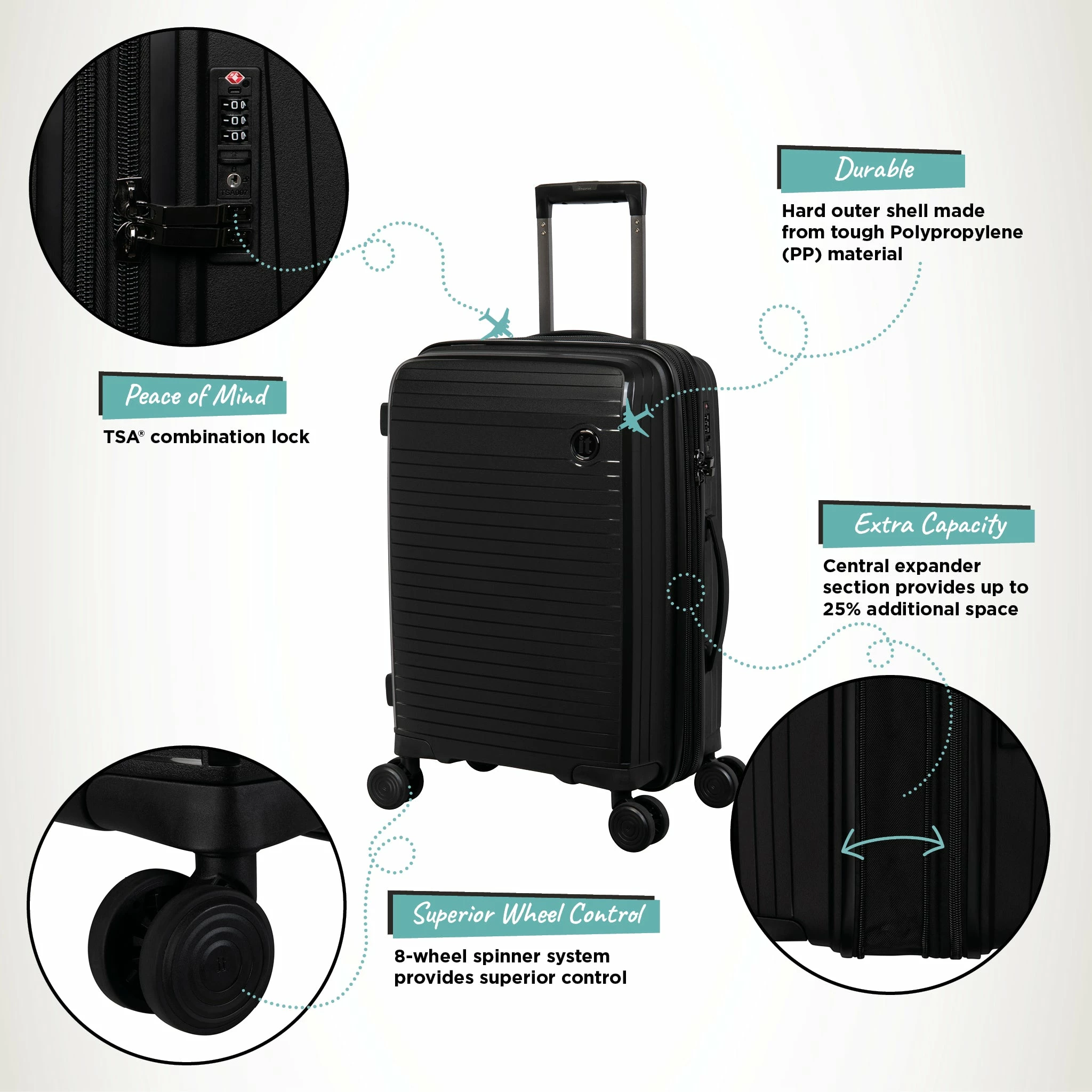 IT Luggage Spontaneous - Cabin (Black) 5 IT Luggage Spontaneous - Cabin (Black) - Image 3