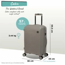 IT Luggage Spontaneous - Cabin (Feather Grey) 25 IT Luggage Spontaneous - Cabin (Feather Grey) -Suitcase Sales 2024 Spontaneous Cabin Feather dims weights