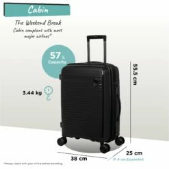 IT Luggage Spontaneous - Cabin (Black) 25 IT Luggage Spontaneous - Cabin (Black) -Suitcase Sales 2024 Spontaneous Cabin blk dims weights