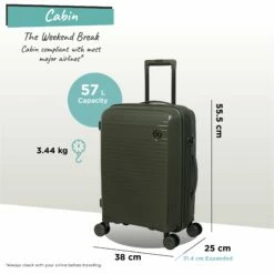 IT Luggage Spontaneous - Cabin (Olive Night) 27 IT Luggage Spontaneous - Cabin (Olive Night) -Suitcase Sales 2024 Spontaneous Cabin olive dims weights
