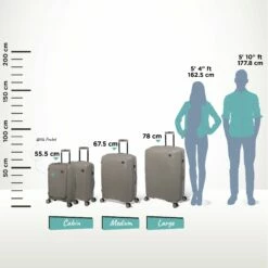 IT Luggage Spontaneous - Large (Feather Grey) -Suitcase Sales 2024 Spontaneous Full set Feather Relative Size
