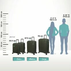 IT Luggage Spontaneous - Large (Olive Night) -Suitcase Sales 2024 Spontaneous Full set olive Relative Size