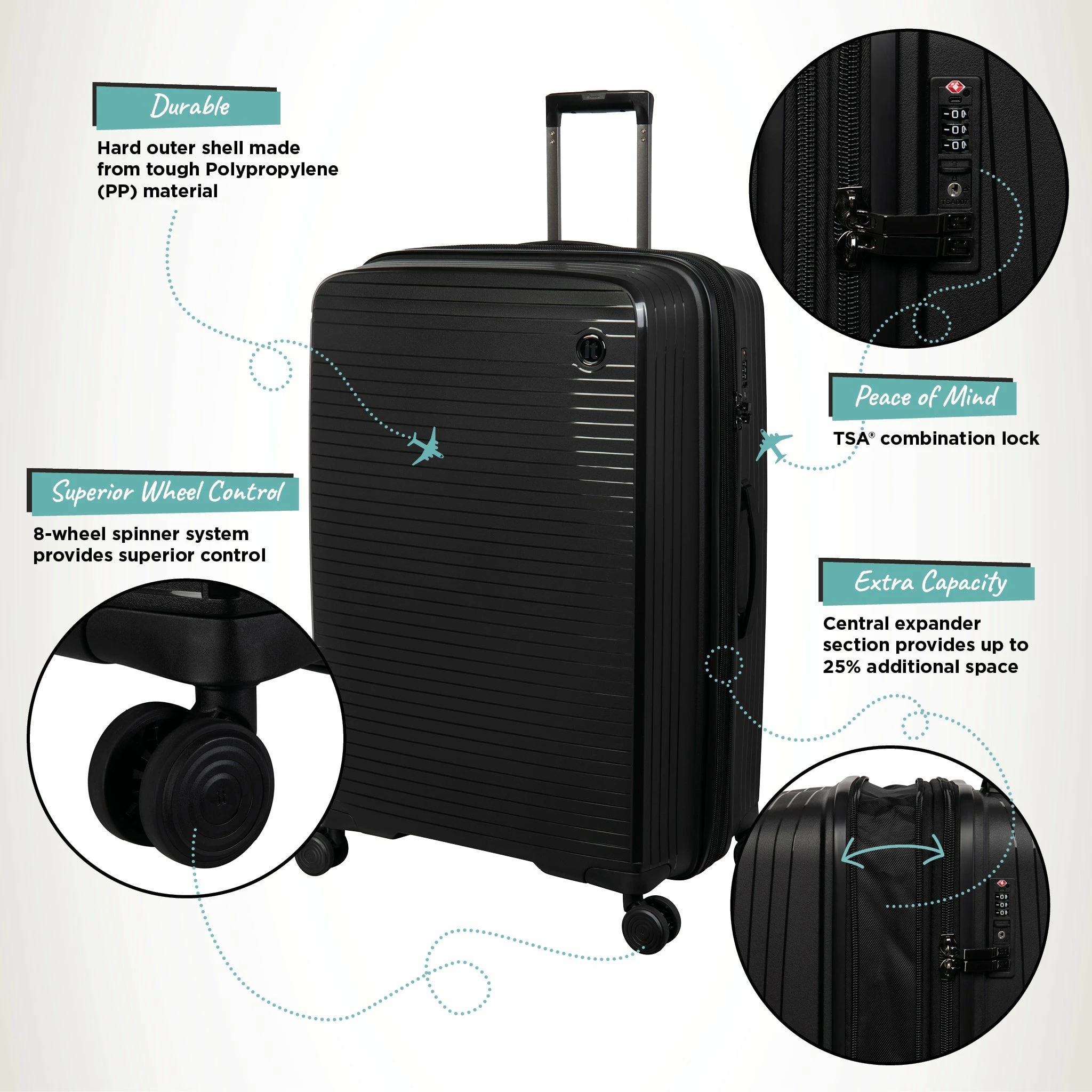 IT Luggage Spontaneous - Medium Plus (Black) 5 IT Luggage Spontaneous - Medium Plus (Black) - Image 3
