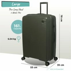 IT Luggage Spontaneous - Large (Olive Night) -Suitcase Sales 2024 Spontaneous Large olive dims weights