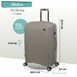 IT Luggage Spontaneous - Medium Plus (Feather Grey) -Suitcase Sales 2024 Spontaneous Med Feather dims weights