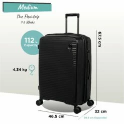 IT Luggage Spontaneous - Medium Plus (Black) 21 IT Luggage Spontaneous - Medium Plus (Black) -Suitcase Sales 2024 Spontaneous Med blk dims weights