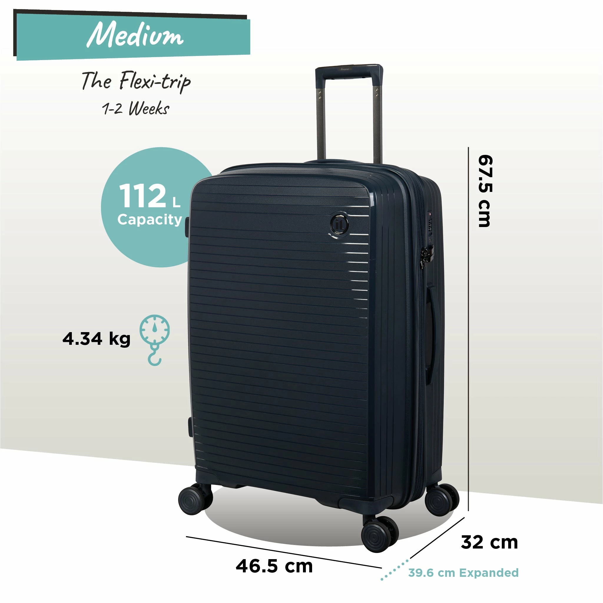 IT Luggage Spontaneous - Medium Plus (Blueberry) 11 IT Luggage Spontaneous - Medium Plus (Blueberry) - Image 9