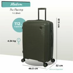 IT Luggage Spontaneous - Medium Plus (Olive Night) -Suitcase Sales 2024 Spontaneous Med olive dims weights
