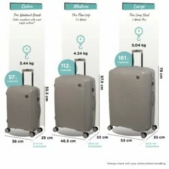 IT Luggage Spontaneous - 3pc Set (Feather Grey) -Suitcase Sales 2024 Spontaneous Set Feather dims weights