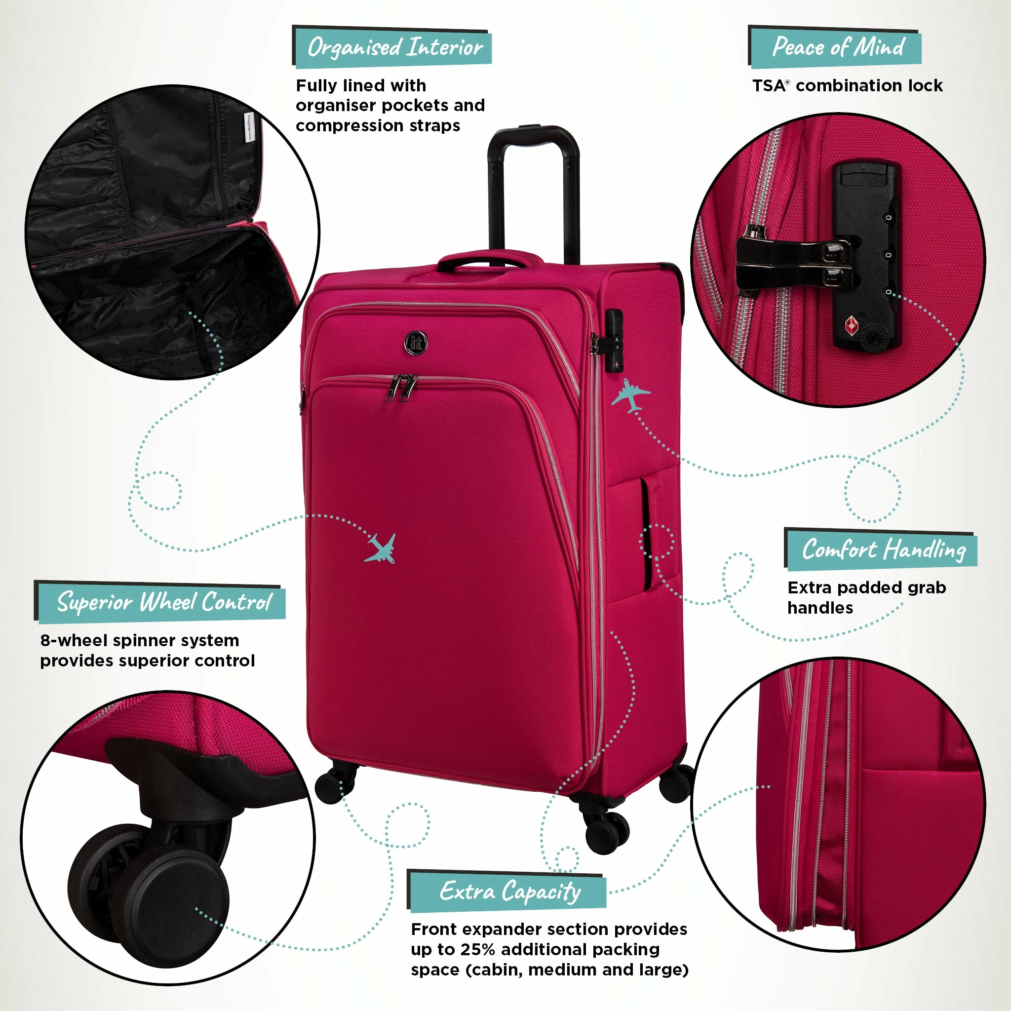 IT Luggage Trinary - Large (Viva Magenta) 5 IT Luggage Trinary - Large (Viva Magenta) - Image 3