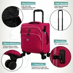IT Luggage Trinary - Underseat (Viva Magenta) -Suitcase Sales 2024 Website Infographic Trinary underseat Magenta